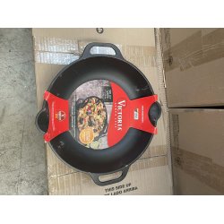 Victoria wokpande i genbrugs st�bejern 33cm - 3,4Ltr.