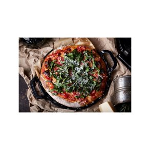 Pizzapande med to hndtag, 25cm, Victoria, stbejern