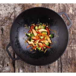 Victoria wokpande i st�bejern 35,50 cm, seasoned